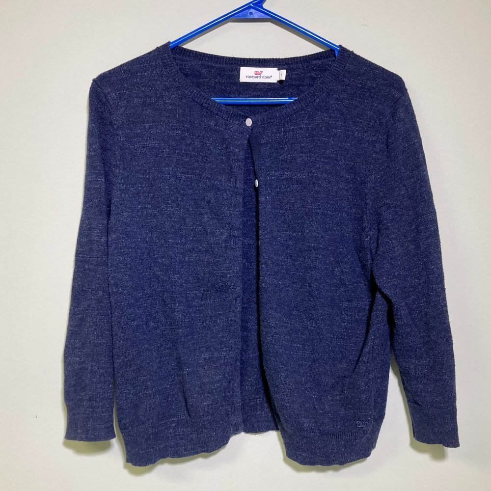 Vineyard Vines Sweater Women's Small Cotton Button Up Cardigan Blue